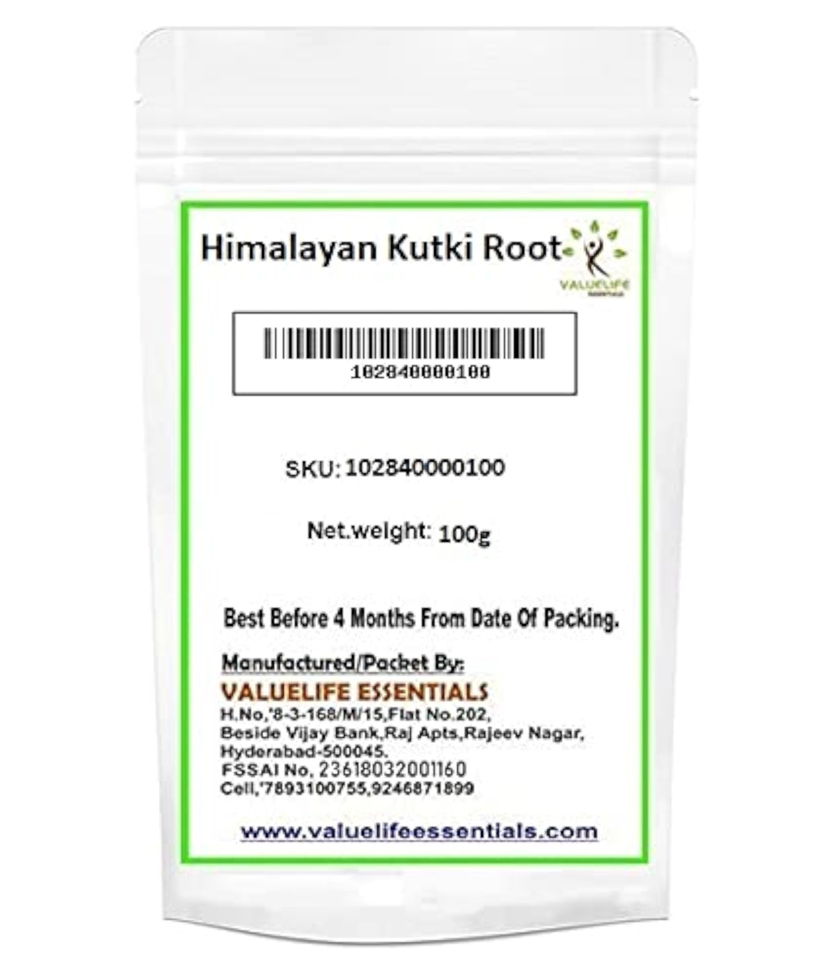 Valuelife Himalayan Kutki Root, 100g, Natural Herb