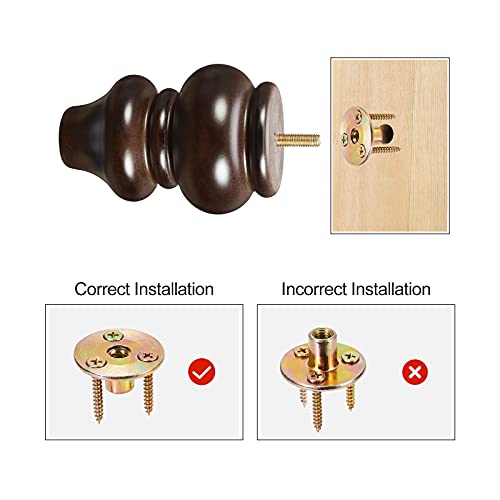 Wood Furniture Legs 5 Inch Sofa Legs Pack Of 4,Round Couch Legs Espresso Mid Century Desk Legs,Sofa Replacement Parts,For Dresser Legs Sideboard Recliner Couch Circle Chair Couch Riser Coffee Table #TOP4