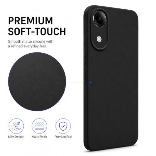 Image of FIRST MART Matte Silicone Back Cover for Vivo T5e - Black
