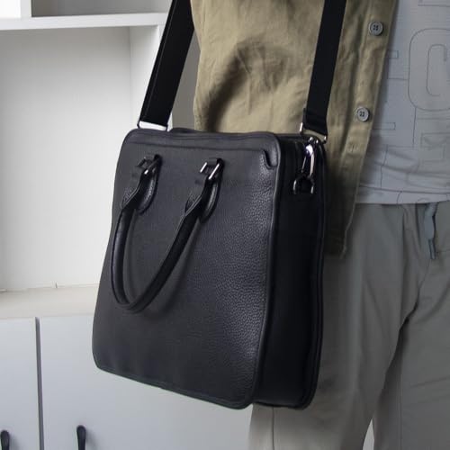 Nordic Men's Horizontal Cowhide Crossbody Shoulder Bag Casual Business Briefcase for Office Commute2