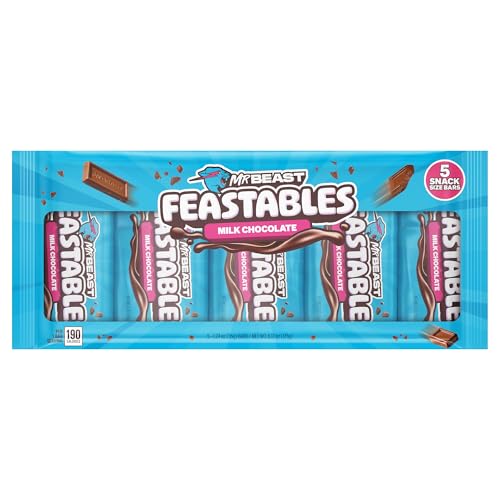 Mr. Beast Feastables Mr. Beast Milk Chocolate Bar, 1.24 oz (35g), 5 Count
