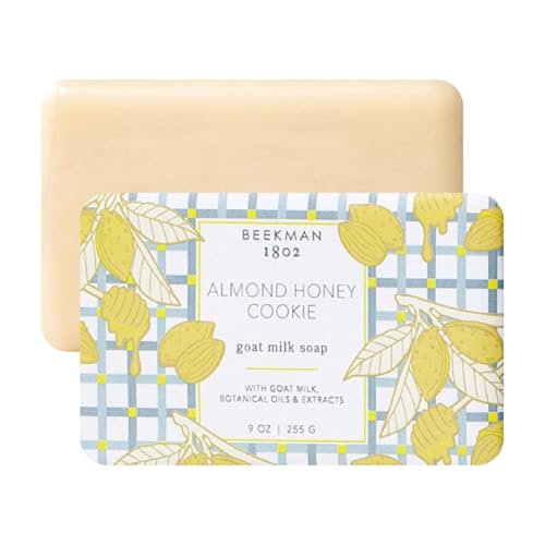 Image of Beekman 1802 Goat Milk Body Soap Bar - Almond Honey Cookie - Nourishes, Moisturizes & Hydrates - 100% Vegetable Soap with Lactic Acid - Good for Sensitive Skin - Cruelty Free - 9 oz