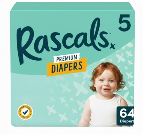 Image of Rascals Premium Diapers (Size,5 Count 64) White