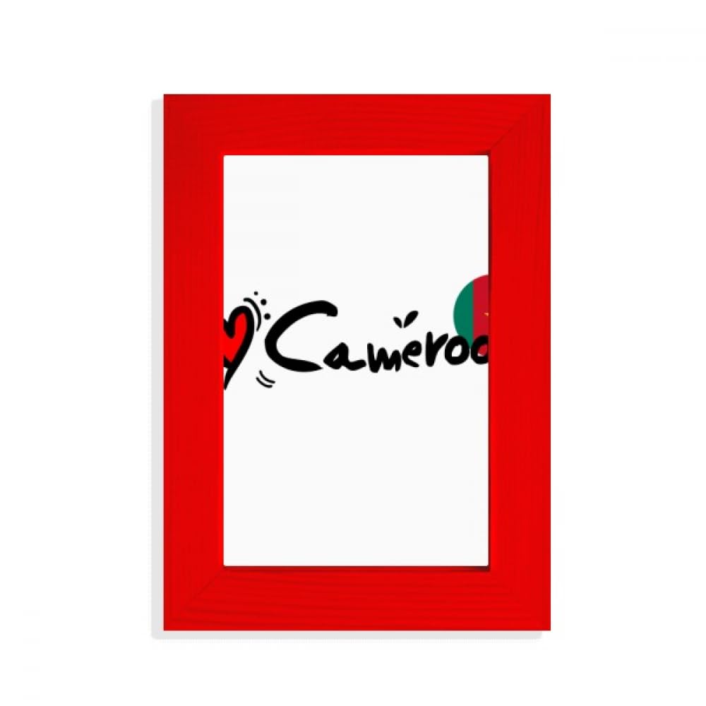 Cadre photo I Love Cameroun rouge pour votre salon chaleureux