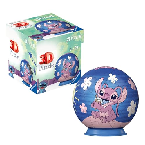 Ravensburger - Puzzle 3d Disney Angel | Puzzle 3d Bambini A Partire Dagli 6 Anni | Modellismo Da Costruire Bambini Di 54...