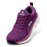 FitVille Damen Laufschuhe Weit Turnschuhe Atmungsaktiv Sportschuhe Leichte Joggingschuhe Sneaker Bequeme Walking Schuhe,Violett,41 EU,Weit