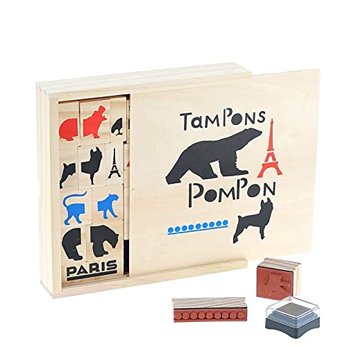 Jouets en bois Vilac avec 23 tampons artistiques Pompon pour enfants dès 3 ans