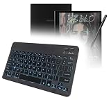 BoxWave Keyboard Compatible with Musnap Aura C (10.3 in) - SlimKeys Bluetooth Keyboard - with Backlight, Portable Slim LED 7 Colors - Jet Black