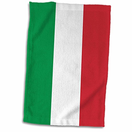 3D Rose Flag Of Italy Square. Italian Green White Red Vertical Stripes European Europe World Travel Souvenir Towel, 15" X 22", Multicolor #TOP26