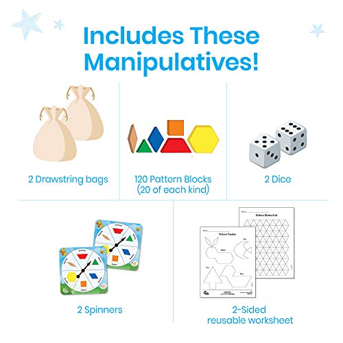 Hand2Mind Pattern Blocks Pop-Up Learning Activity Center, Create And Play Pattern Blocks, Foam Shapes, 3D Shapes Manipulatives, Geometric Shapes For Kids, Learning Shapes For Kindergarten #TOP1
