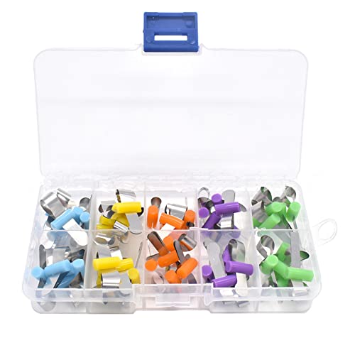 50 Pcs Dental Matrix Bands Ring Clip Retainer With Lock Sectional Contoured Matrices Composite Filling Instruments Forming Sheet #TOP3