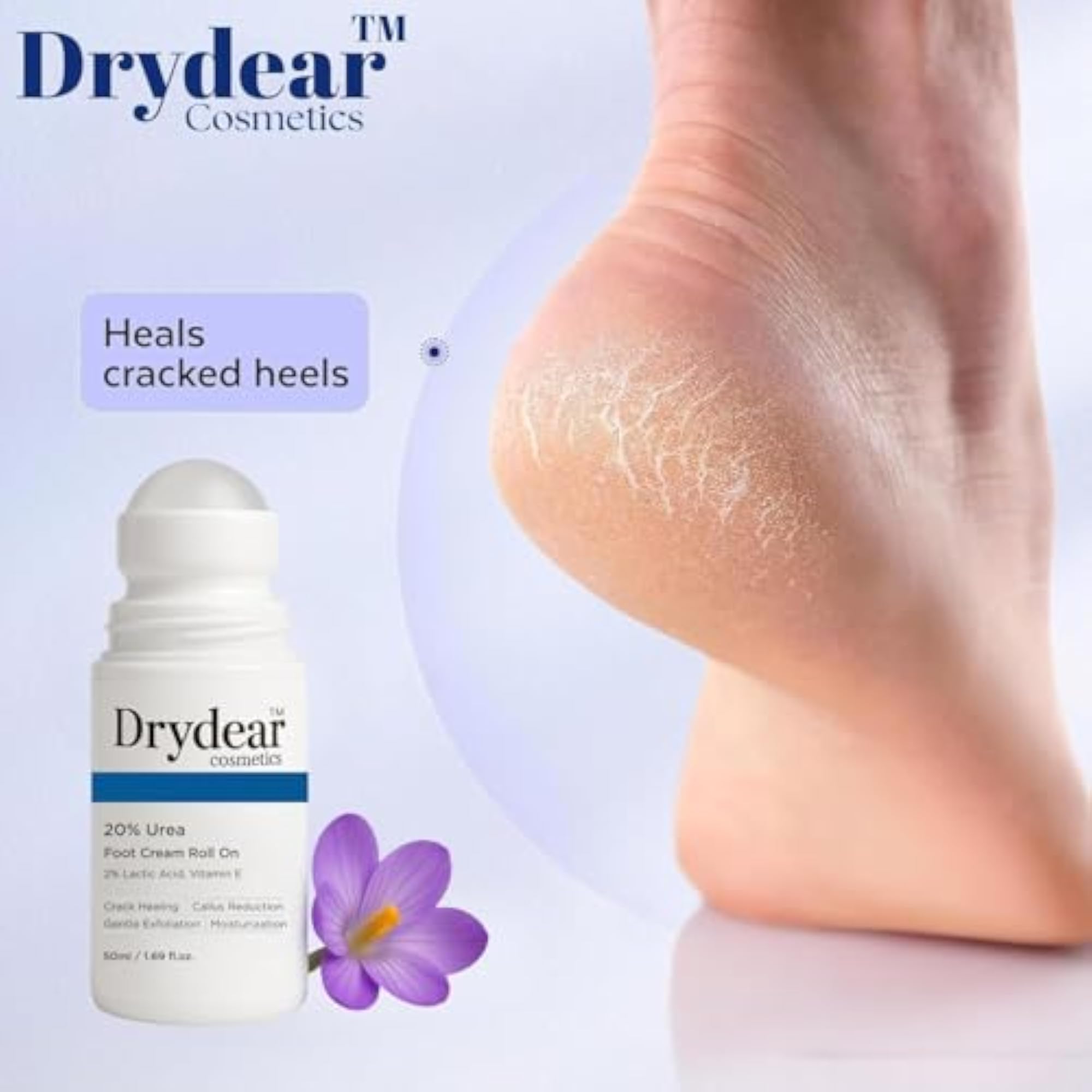 Drydear Cracked Heel Repair Foot Cream Roll On 50ml