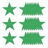 QUARKZMAN Grüne Glitzer-Stern-Ausschnitte Dekoration, 50 Stück 6 Papierstern-Konfetti-Ausschnitte Sterne Glänzend für Pinnwand Wand Klassenzimmer Partybedarf