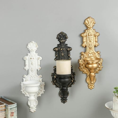 Candelabro de pared vintage en hierro fundido resistente 8