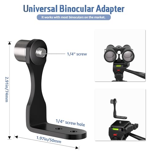 Binocular Tripod, 72” Spotting Scope Tripod Stand with Binocular Adapter and 2 QR Plates, Travel Camera Stand with Phone Holder/Carry Bag, Compatible with Binoculars/Spotting Scope/Camera/Phone