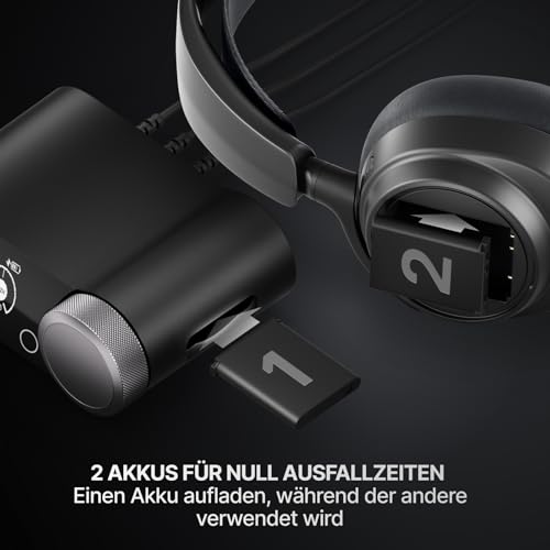 SteelSeries Arctis Nova Pro Omni – Hi‑Res-Wireless Gaming-Headset, 96 kHz/24 Bit, ANC, ClearCast Pro-Mic, KI-Geräuschunterdrückung, Mobile App, Mix 2,4 GHz + BT, OmniPlay PC+PS+Xbox – Graphit