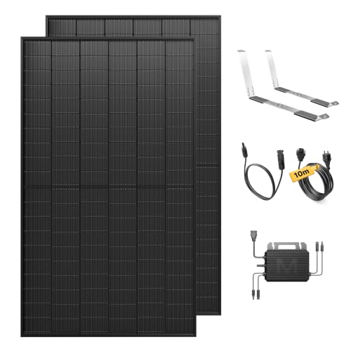 Solakon 1000W Balkonkraftwerk mit Halterung für Garten/Flachdach, 10m Kabel