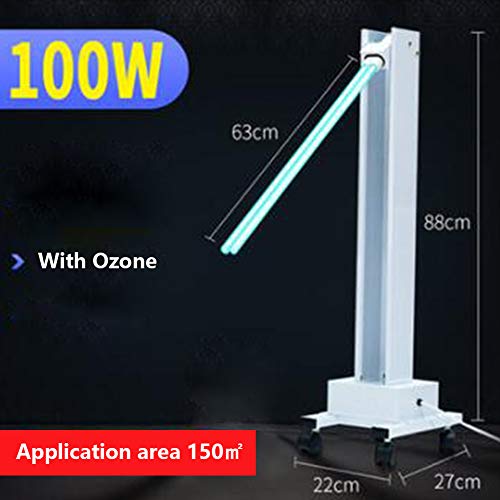 HFJKD 100W Sterilization Truck, Ozone Disinfection Light Delay Start, Wireless Remote Control for Living Room Kitchen Bedroom Bathroom Etc