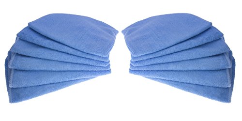 12 erstklassige Toallitas limpiadoras para paños de microfibra/gamuzas para abrillantado/polvo/Auto gamuzas para abrillantado Toallitas limpiadoras para//azul