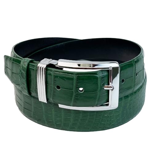 Image of vinacreations AIIigator Belt Leather Strap Belts 1.5 inch Width Adjustment Removal Buckle Jean Dress Croc Handmade