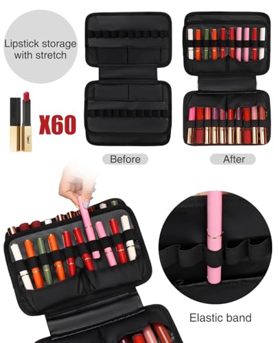 Image of Coslifestore Makeup Organizer Case with Lipstick Slots (Black)