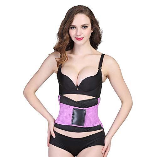 F FABOBJECTS® Sport Protective Gear Body Shaping Underwear Abdomen Belt Fat Burning Paste Sports Fitness Belly Belt XXL(Black) Fitness Accessory (Color : Purple)-image-26