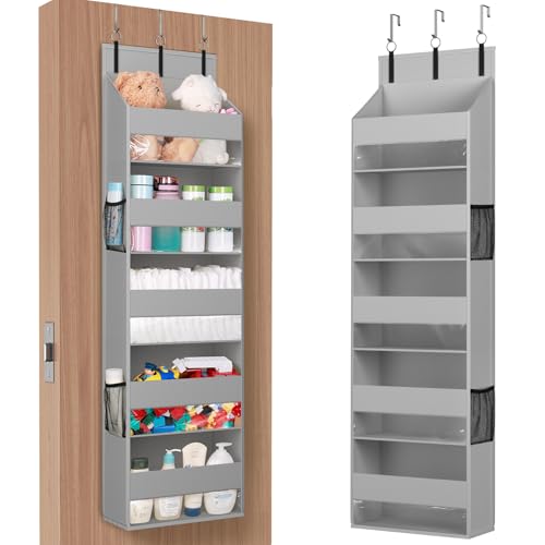 Lifewit Organizzatore per porte sospese, 5 ripiani, trasparente, con 4 tasche laterali, organizer per porte, organizer da appendere, utilizzato per bagno, camera da letto, cucina, dormitorio, camper,