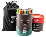DACO Fine Brush Markers, Dual Brush Marker Pens for Coloring Books, Fine Tip Coloring Marker & Brush Pen Set for Journaling Note Taking Writing Planning Fine Point Art Marker & Brush Highlighter Pen