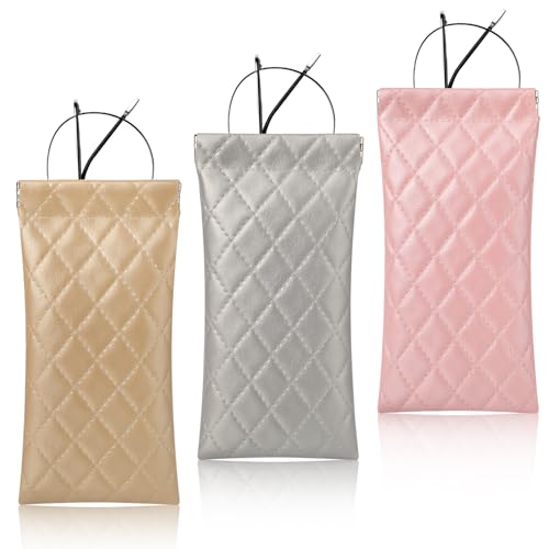 Hifot Funda Gafas Blanda Cuero 3 Piezas, Funda Gafas de Sol de Squeeze top, Portátil Blanda Estuche Gafas de Sol de Viaje, PU Delgado Anteojos Fundas de Gafas para Hombre Mujer Niña Niño