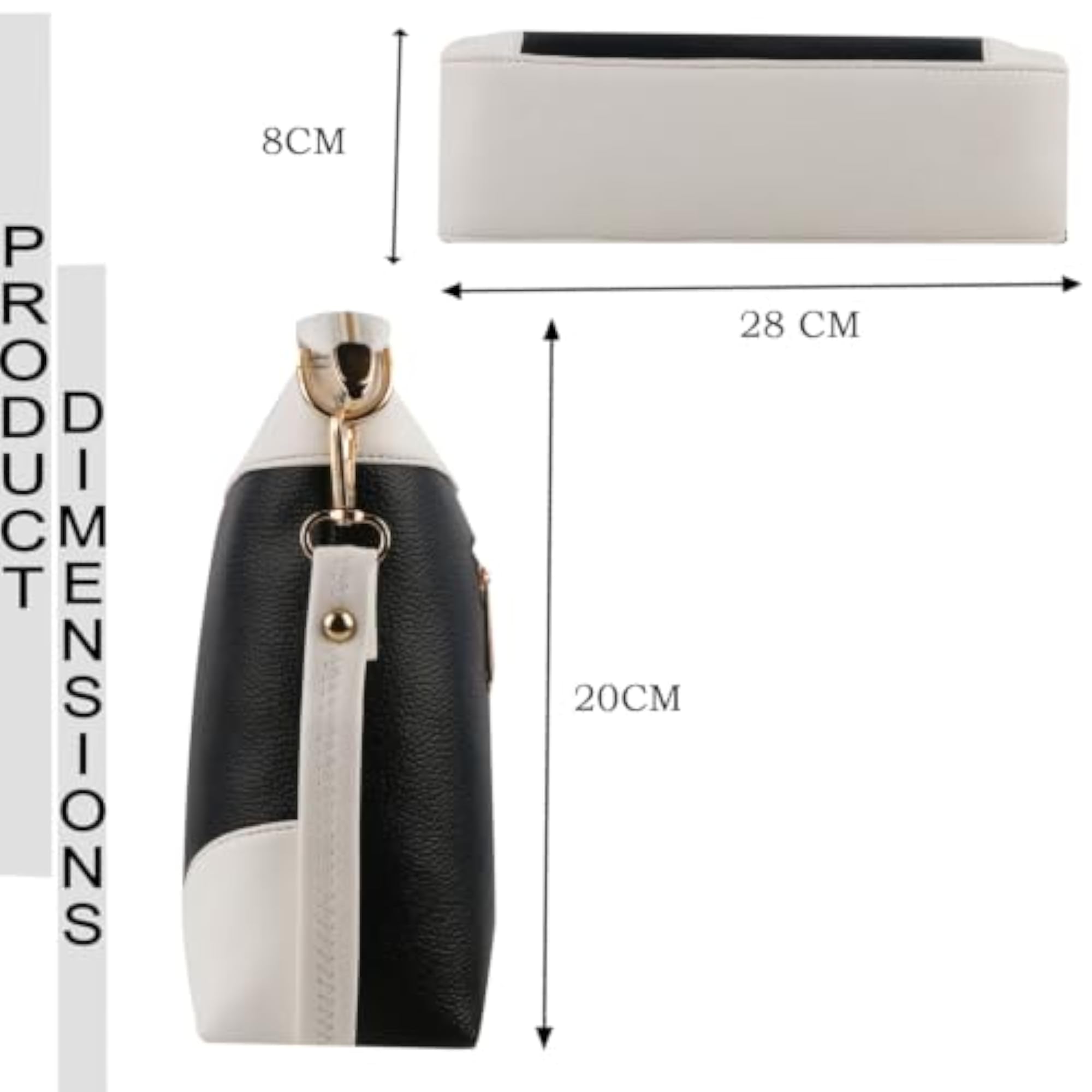 Dual-Tone Textured Women's Sling Bag, Elegant Brown & White