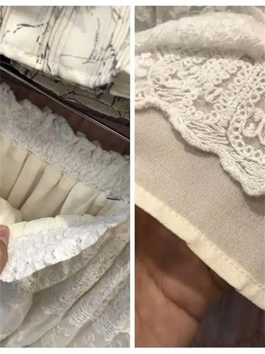 Women's Weekend Maxi Skirt Beach Travel Big Swing Lace Elastic Waist Embroidered Long Skirts3