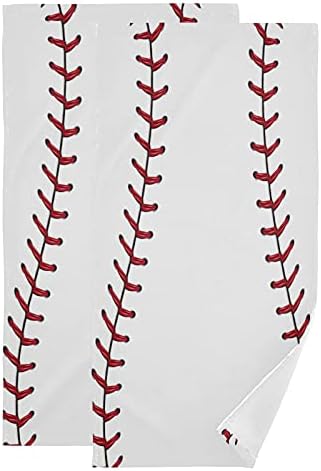 Sports Baseball Print Hand Towels Set of 2,Cool Baseball Bathroom Towel Soft Highly Absorbent Small Bath Towel Kitchen Dish Guest Towel for Hand Face Gym Spa Home Decorative, 28x14 in