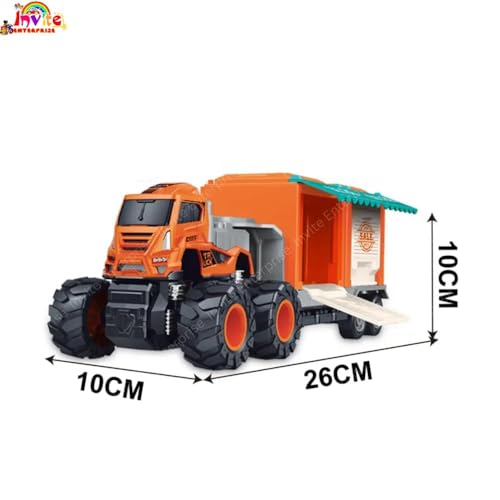 Image of 1:43 4WD Diecast Alloy Salling Transportation Truck Toys with Friction Powered Miniature Car Vehicles Toy for Kids, Boys and Girls Best Gift (2 Color Trucks = Sent Any 1 Truck)