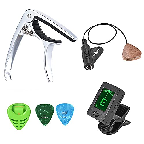GANG Kit d’accessoires de Guitare, avec capteur Capo Clip-on Tuner Pickup Guitare Pick Support 2PCS Picks Boîte de… - Les Beatles, Paul McCartney, John Lennon, RIngo Starr, George Harrison GANG Kit d'accessoires de Guitare, avec capteur Capo Clip-on Tuner Pickup Guitare Pick Support 2PCS Picks Boîte de…
