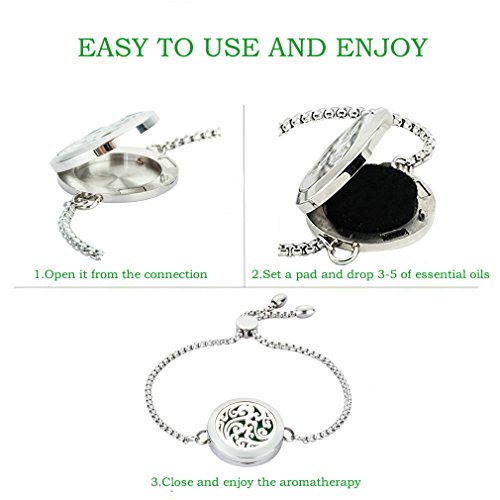 Jaoyu - Bracciale rigido da donna con diffusore di...