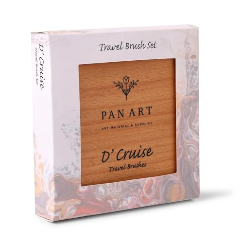 Ensemble de pinceaux Pan Art boîte en bois n°4-8 - Aquarelle et acrylique - 1 pièce