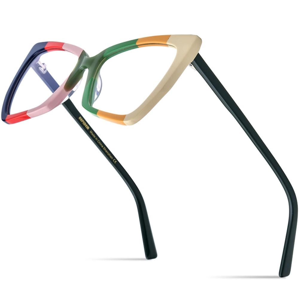 Gafas de ojo de gato de acetato multicolor MUTYNE para mujer 8
