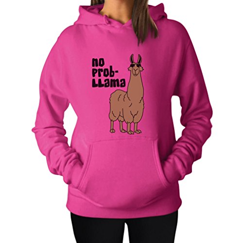 Tstars Women's No Prob Llama Hoodie Funny Llama Graphic Hoodie for Teens and Adults Gift for Her Medium Pink