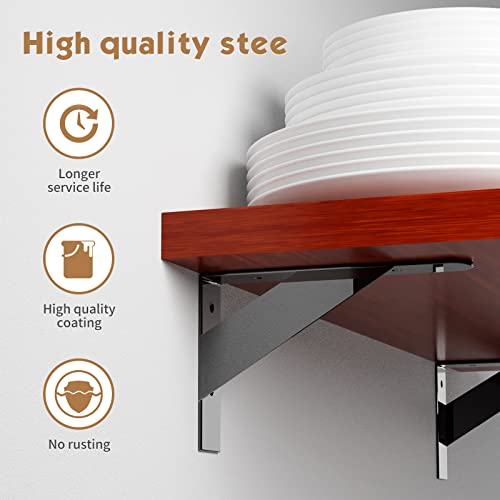 Kamiaha 8PACK6INCHBRACKET 8 Pack L 6 Inch X H 4 Inch Heavy Duty Shelf Brackets thumb #4