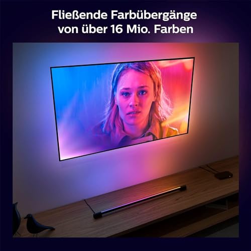 Philips Hue Play Gradient Light Tube schwarz 75cm, 110lm, Surround-Beleuchtung, bis zu 16 Mio. Farben, einstellbare Lichteffekte, steuerbar via App, für Fernseher geeignet 3