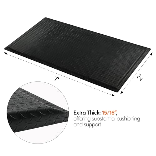 ISXACFF Anti Fatigue Mats Industrial 2' x 7' 15/16" Thick Ergonomic Standing Mat Commercial Kitchen Mat Heavy Duty Diamond Plate Shop Floor Mat Helps Relieve Back and Leg Soreness by ISXACFF - Used condition - Image 3