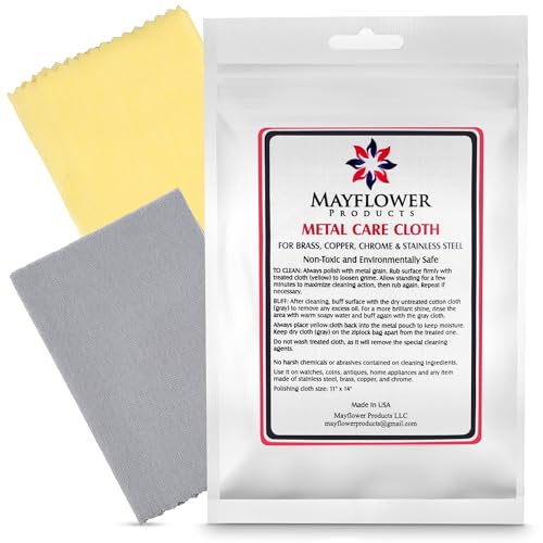 Mayflower Polishing Cloth for Stainless Steel Copper Brass Chrome Made in USA Non Toxic 2 Cotton...