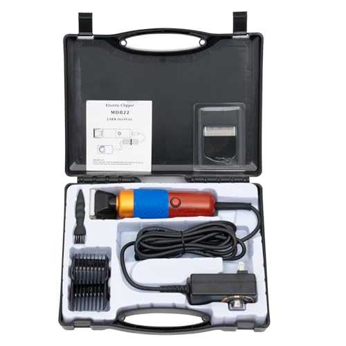 siohdagu Electric Shears Farm Sheep Goat Animal, 36W Electric Sheep Shear Kit with Replaceable Blades and Carrying Case, Hand Held Cutter for Pet and Horse Rough Grooming