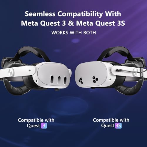 Image of 10000mAh Battery Head Strap for Meta Quest 3s /3 with Cool RGB and Magnetic Battery Design,for Oculus Quest 3 /3s Accessories Extra VR Playtime Premium Comfort & Adjustable, Reduce Facial Stress ( VR Machine Not Include)