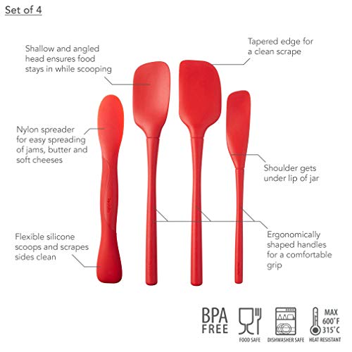 Image of Tovolo All Silicone Tool Set, Candy Apple - Set of 4 (81-21792)