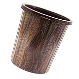 UTHCLO Cubo Basura Retro sin Tapa de Plástico Ecológico Diseño Madera Grande para Baño Cocina Salón Contenedor Residuos Duradero y Seguro