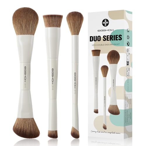EIGSHOW Makeup Brush Set, 3PCS Double Ended Face Makeup Brushes for Foundation Concealer Blush... at Amazon Sellers