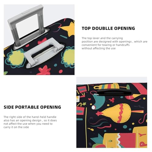 Travel Luggage Cover Happy birthday images Suitcase Protector Elastic Washable Stretch Suitcase Protector Anti-Scratch Travel Suitcase Cover Fit 18-32 Inch Luggage4