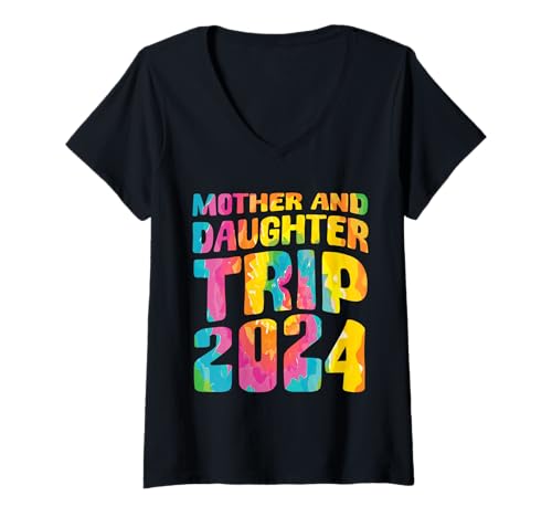 Mujer Viaje de madre e hija 2024 Camiseta Cuello V