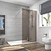 Produktbild EMKE Meykoers Walk in Duschwand 70x200cm, Walk-in Dusche Duschabtrennung Duschtrennwand aus 8mm ESG-Sicherheitsglas mit Nano-Beschichtung - Braunglas